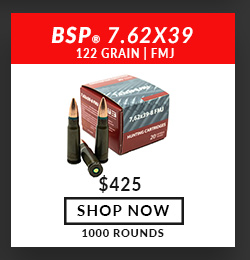 BSP - 7.62x39 - 122 Grain - FMJ - 1000 Rounds - Corrosive