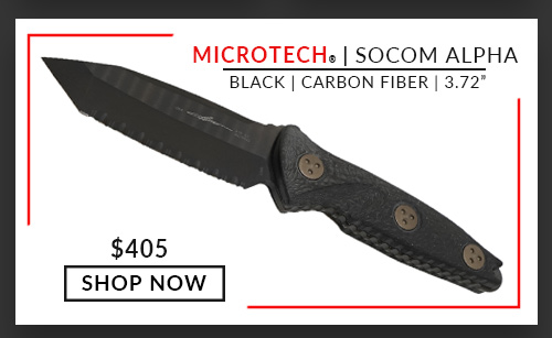 Microtech - 114M-1DLCCFS - Socom Alpha Mini - TE - Black - Carbon Fiber Signature Series - 3.72
