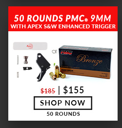 Apex Smith & Wesson Shield Duty/Carry Action Enhanced Trigger - Black - Free PMC - 9mm - 115 Grain -JHP -50 Rounds