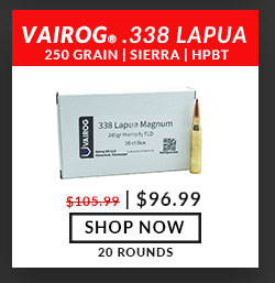 Vairog - 338 Lapua Mag - 250 Grain - Sierra - HPBT - 20 Rounds