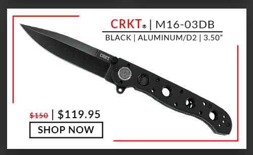 CRKT - M16-03DB Spear Point Dead Bolt Lock - Black - Aluminum - D2 - 3.50