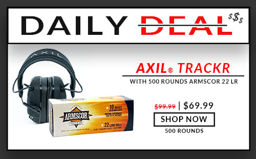 FREE! Armscor - 22 Long Rifle - 40 Grain - SVSP - 500 Rounds - with - AXIL - Trackr - Electronic Earmuff - Black