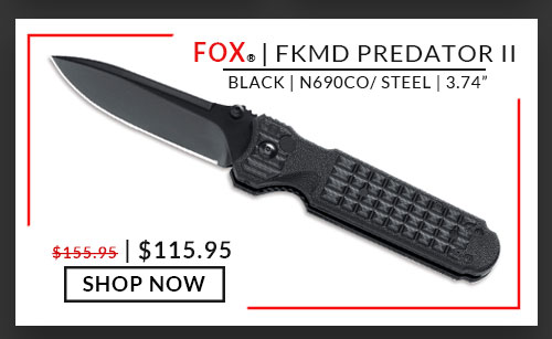 Fox - FX446B - FKMD PREDATOR II - Black - FRN Black - N690C0 Stainless Steel - 3.74