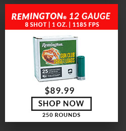 Remington - Gun Club Target Loads - 12 Gauge - #8 Shot - 2-3/4'' - 1 oz. - 1185 FPS - 250 Rounds