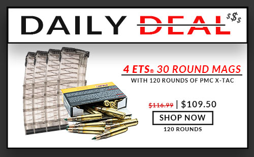 4 ETS Mag - AR-15 Magazine - 30 Round - Non-Coupled- with 120 Rounds- PMC-X-TAC- 62 Grain-M855-FMJ