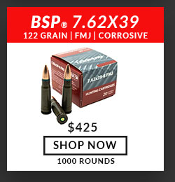 BSP - 7.62x39 - 122 Grain - FMJ - 1000 Rounds - Corrosive
