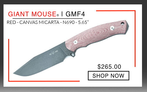 GiantMouse - GMF4 - Red - Canvas Micarta - PVD - N690 - 5.65