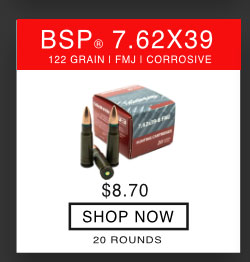 BSP - 7.62x39 - 122 Grain - FMJ - 20 Rounds - Corrosive