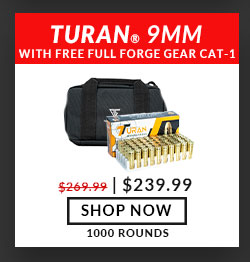 FREE Full Forge Gear - Cat - 1 - Single Pistol Bag - Black - Turan - 9mm -  Range and Practice - 115 Grain - FMJ