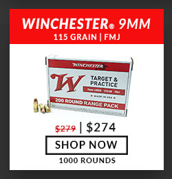 Winchester - 9mm - 115 Grain - FMJ - 1000 Rounds
