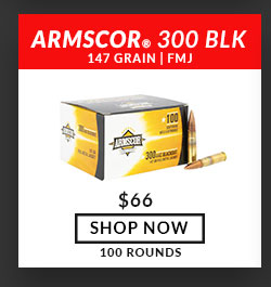 Armscor - 300 Blackout - 147 Grain - FMJ - 100 Round
