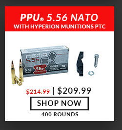 PPU - NEMO - 5.56x45mm - 55 Grain - FMJBT - 400 Rounds- Plus - Hyperion Munitions - Precise Trigger Control
