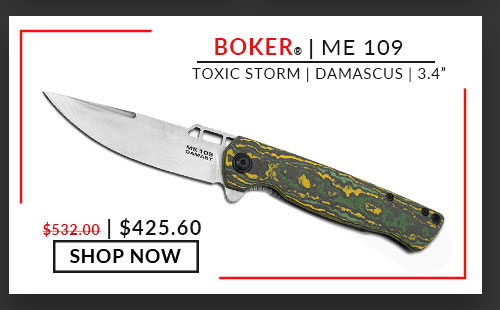 Boker -  01BO909DAM - Boker ME 109 - Toxic Storm - Messerschmitt Damascus - 3.4