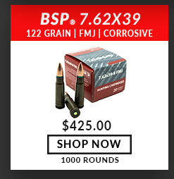 BSP - 7.62x39 - 122 Grain - FMJ - 20 Rounds - Corrosive