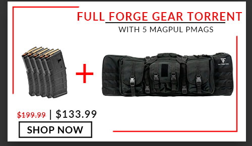 5 Magpul PMAGS - with - Full Forge Gear - Torrent Double Rifle Case - Black