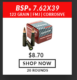 BSP - 7.62x39 - 122 Grain - FMJ - 20 Rounds - Corrosive