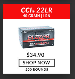 CCI - Blazer - Brass - 22 Long Rifle - 40 Grain - LRN - 500 Rounds