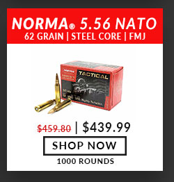 Norma - 5.56x45mm - 62 Grain - SS109 Steel Core - FMJ - 1000 Rounds