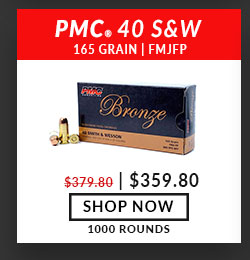 PMC - Bronze - 40 S&W - 165 Grain - FMJFP - 1000 Rounds