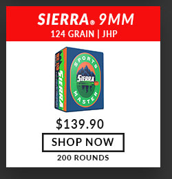 Sierra - Sportsmaster - 9mm - 124 Grain - JHP - 200 Rounds