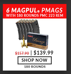6 Magpul PMAGS - PMC - Bronze - 223 Rem - 55 Grain - FMJ - 180 Rounds