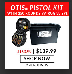 Otis - Universal Pistol - Cleaning Kit with 250 Rounds of Vairog - 38 Special - 125 Grain - FMJ - with Ammo Can