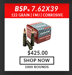 BSP - 7.62x39 - 122 Grain - FMJ - 1000 Rounds – Corrosive