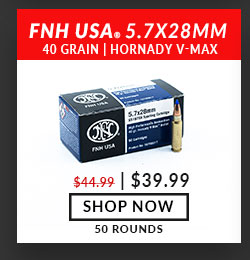FNH USA - SS197SR - 5.7x28mm - 40 Grain  - Hornady V-MAX - 50 Rounds