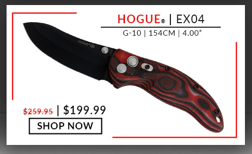 Hogue - EX04 - Black, Gray, Red - G-10 - 154 CM - 4.00