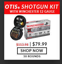 Otis - Universal Shotgun - Cleaning Kit with 50 Rounds Winchester - Super X - 12 Gauge - 00 Buckshot - 2 3/4 - 9 Pellet - 1325 FPS