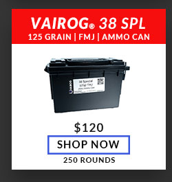 Vairog – 38 Special – 125 Grain – FMJ – Ammo Can – 250 Rounds
