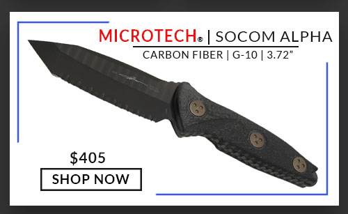 Microtech - 114M-1DLCCFS - Socom Alpha Mini - TE - Black - Carbon Fiber Signature Series - 3.72