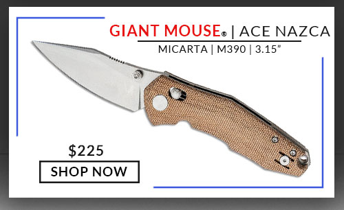 GiantMouse - ACE Nazca - Natural - Micarta - Satin - M390 - 3.2