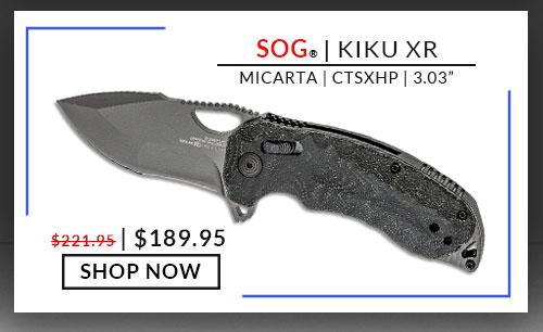 SOG - Kiku XR Blackout - Black - Black Linen Micarta - CTS-XHP Stainless - 3.03