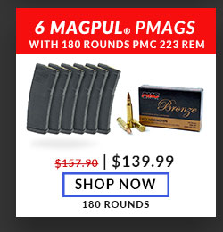 6 Magpul PMAGS - PMC - Bronze - 223 Rem - 55 Grain - FMJ - 180 Rounds