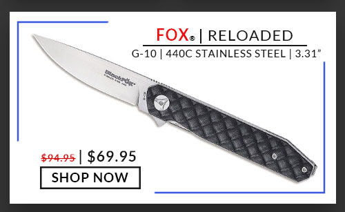 Fox - BlackFox - BF736TI - Reloaded - Black - G10 - 440C Stainless Steel -  3.31