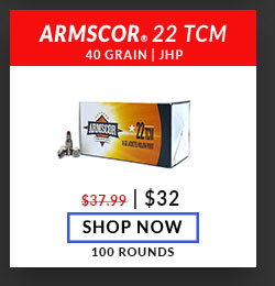 Armscor - 22 TCM - 40 Grain - JHP - 100 Rounds