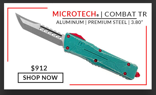 Microtech - Combat Troodon - Hellhound Bounty Hunter - Green - Aluminum - Premium Steel - 3.8
