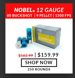 Nobel Sport - Law Enforcement - 12 Gauge - #00 Buck Shot - 9 pellets - 1200 FPS - 250 Rounds