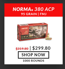 Norma - 380 Auto - 95 Grain - FMJ - 1000 Rounds