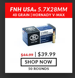 FNH USA - SS197SR - 5.7x28mm - 40 Grain  - Hornady V-MAX - 50 Rounds