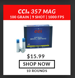 CCI - Aluminum - 357 Mag Shotshell - 100 Grain - #9 Shot - 1000 fps - 10 Rounds