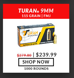 Turan - Range and Practice - 9mm - 115 Grain - FMJ - 1000 Rounds