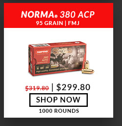 Norma - 380 Auto - 95 Grain - FMJ - 1000 Rounds