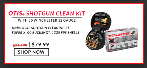 Otis - Universal Shotgun - Cleaning Kit with 50 Rounds Winchester - Super X - 12 Gauge - 00 Buckshot - 2 3/4 - 9 Pellet - 1325 FPS