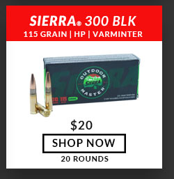 Sierra - Outdoor Master - 300 Blackout - 115 Grain - HP - Varminter- 20 Rounds