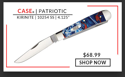 Case - Patriotic - Trapper - Knife -  Kirinite Smooth - Red/White/Blue - 10254 SS - 4.125