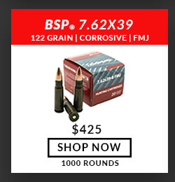 BSP - 7.62x39 - 122 Grain - FMJ - 1000 Rounds - Corrosive