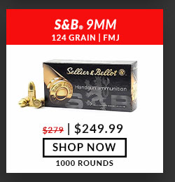 Sellier & Bellot - 9mm - 124 Grain - FMJ - 1,000 Rounds