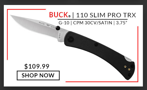 Buck - 110 Slim Pro TRX Lockback - Black G-10 - CPM S30V - Satin - 3.75